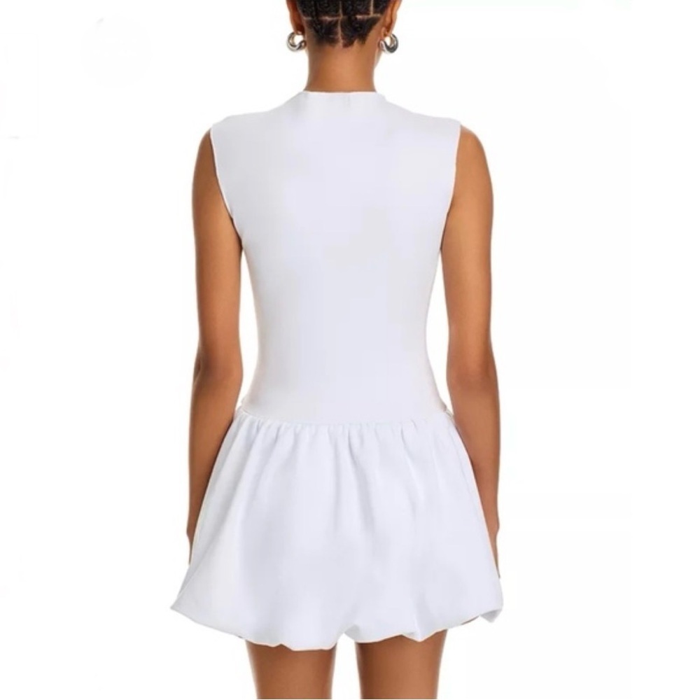 NWT AQUA Ponte Mock Neck Bubble Mini Dress - Picture 2 of 7